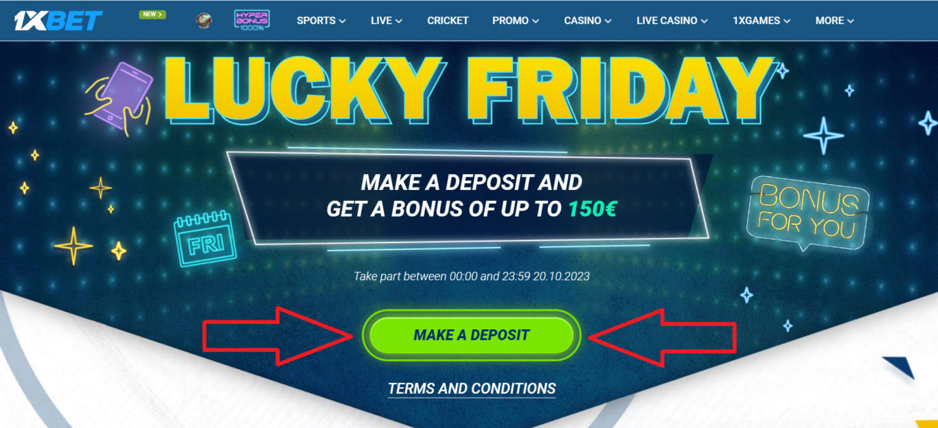 1xBet Lucky Friday Bonus